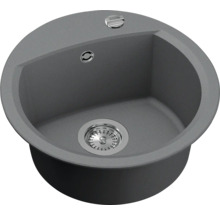 Ronde spoelbak van composiet met afvoergarnituur