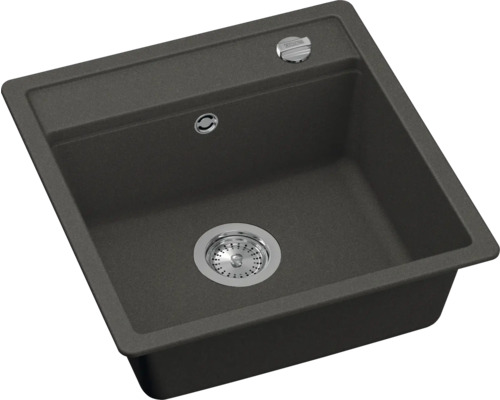 Spoelbak van kunststof met afvoergarnituur