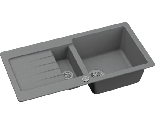 Spoelbak met twee bakken en afdruiprek