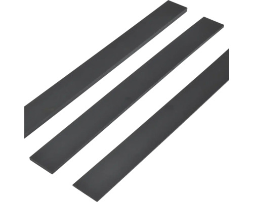 PERTURA 2700 vulstrip 6 mm zwart kunststof t.b.v hoogte kozijn Drie platte metalen staven