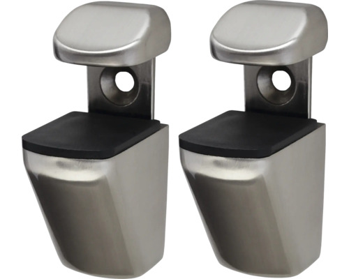 Twee metalen plankdragers met rubberen coating