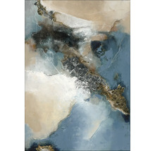 Abstract schilderij met blauwe en bruine tinten