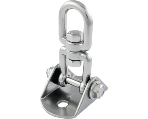 MARINETECH Grondplaat wartelsluiting Ø8 mm RVS A4, 1 stuks Schommelhaak van roestvrij staal met bevestigingshoek