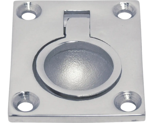 MARINETECH Luikring O rechthoek 47x38 mm RVS A4, 1 stuks Metalen inlaatgreep met vierkante basis en ronde greepkom