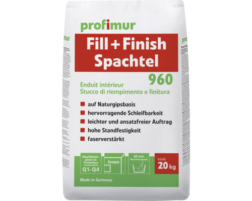 PROFIMUR Fill + Finish Pleister 960 20 kg Profimur Fill plus Finish Spachtel 960, zak van 20 kilogram