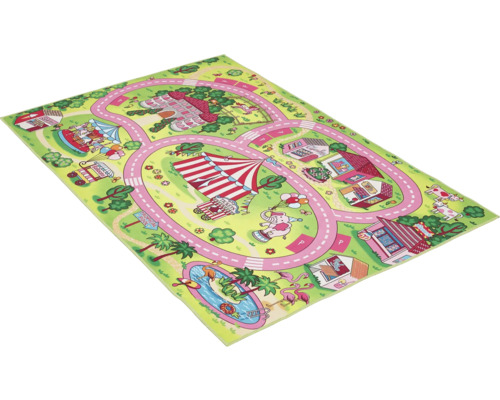 Speelkleed met stratenpatroon, circus, huizen en dieren