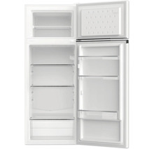 Open, lege koelkast met vriesvak bovenaan