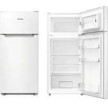 Amica koelkast met vriesvak, gesloten en geopend weergegeven