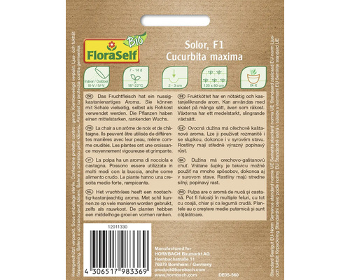 Zadenpakket Solor F1 Cucurbita maxima