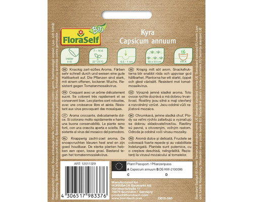 Paprika Capsicum annuum ''Kyra'' plantbeschrijving