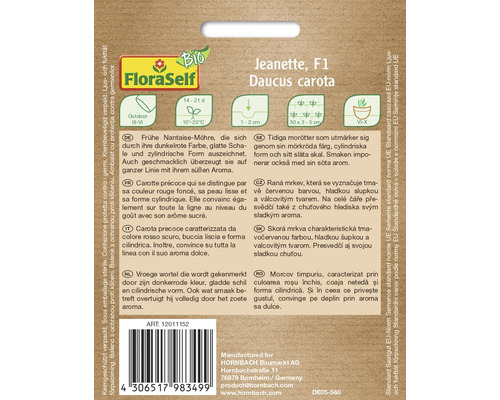 Zadenpakket Jeanette F1 wortel