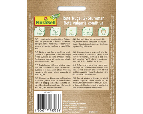 FloraSelf Rote Kugel 2/Sturoman Beta vulgaris conditiva zaadverpakking
