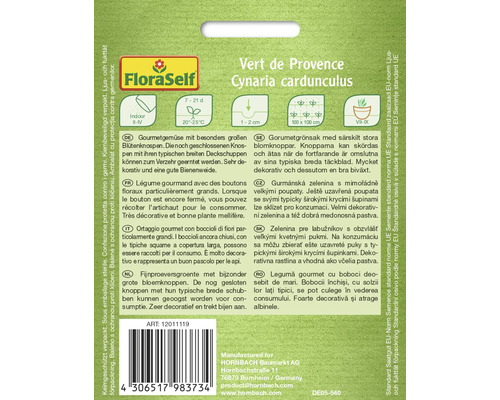 Vert de Provence Cynaria cardunculus zaadverpakking van FloraSelf