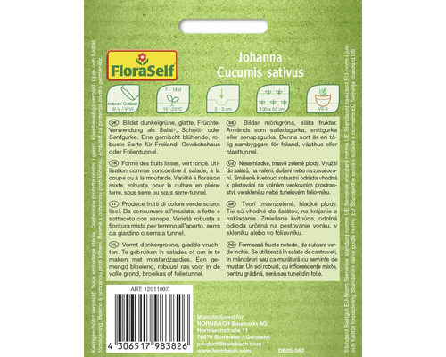 Johanna komkommerzaad van de soort Cucumis sativus