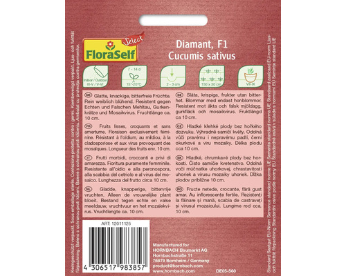 Zaadverpakking Diamant F1 komkommer