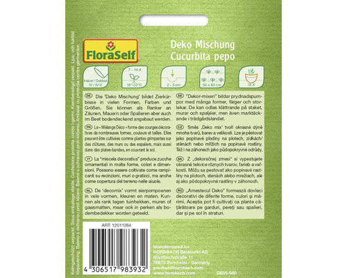 FloraSelf Logo. Zaadzak decoratieve mix pompoen.
