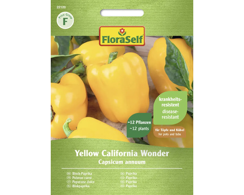 FLORASELF Groentezaden Blokpaprika Yellow California Wonder 12 st.
