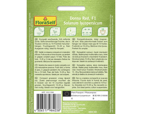 Donna Red F1 tomatenzaadverpakking van FloraSelf