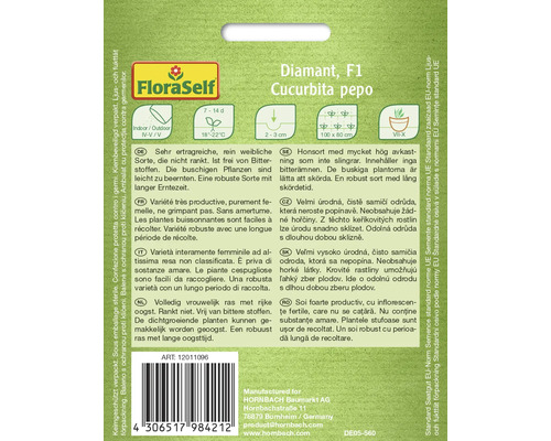 Zadenpakket voor Diamant, F1, Cucurbita pepo