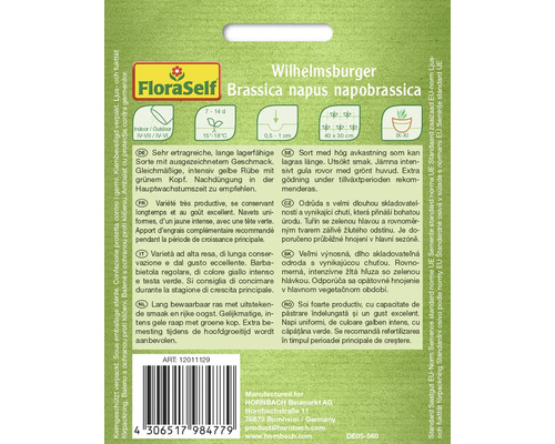 FloraSelf Wilhelmsburger Brassica napus napobrassica zaadverpakking