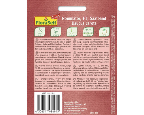 FloraSelf Zaadband Nominator F1 Wortel