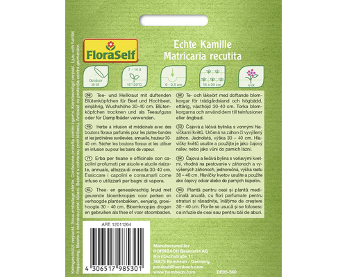 Echte kamille zadenpakket van FloraSelf voor perken en verhoogde plantenbakken