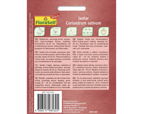 Jantar Korianderzadenpak voor buiten kweken
