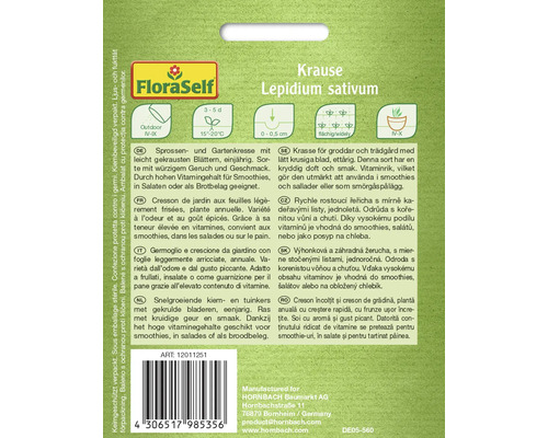 Zaadverpakking tuinkers met licht gekrulde bladeren