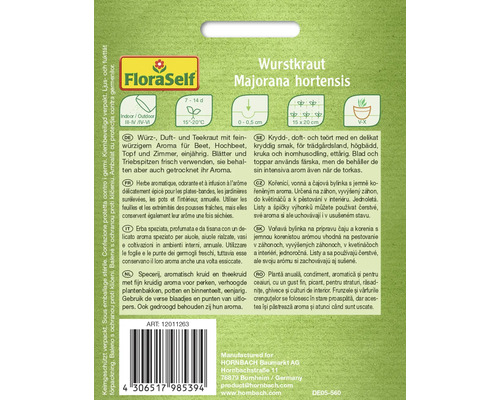 Zaadverpakking worstkruid majoraan