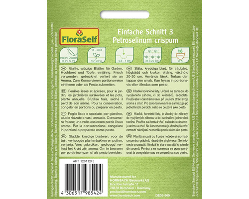 Zaadpakket peterselie voor het zaaien