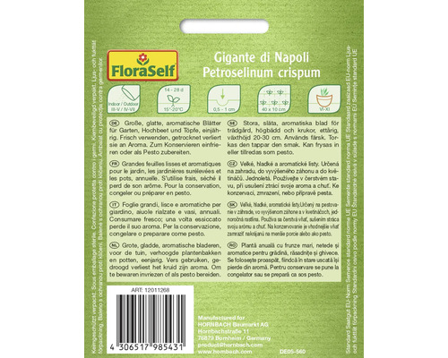 FloraSelf Gigante di Napoli peterseliezaden verpakking