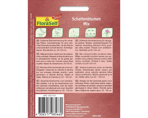 FloraSelf Schaduwbloemen Mix zaadverpakking