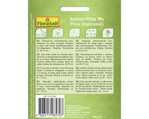 Zomerphlox Mix zaadverpakking