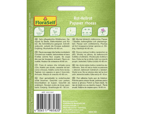 Verpakking rode klaprooszaden van de soort Papaver rhoeas