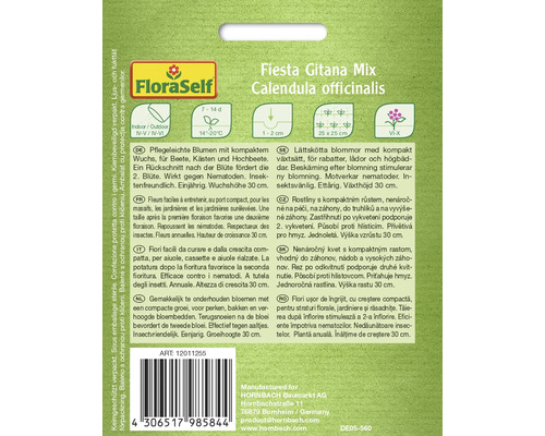Zadenpakket goudsbloem Calendula officinalis Fiesta Gitana Mix