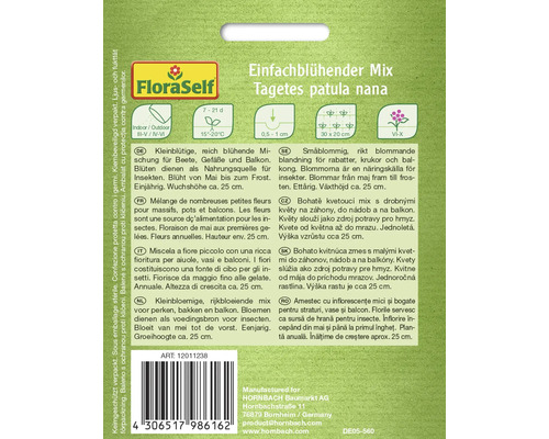 FloraSelf Tagetes patula nana zaadzakje