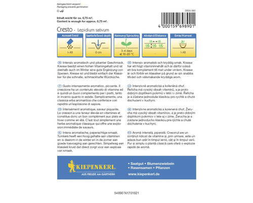 Kiepenkerl tuinkers Cresto zaadverpakking