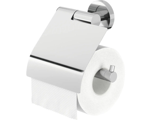 Metalen toiletpapierhouder met toiletpapierrol