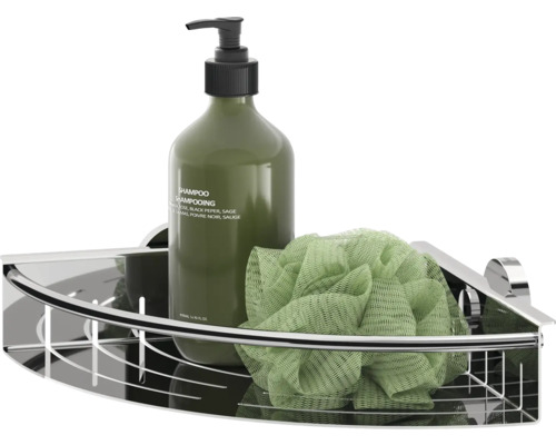 Hoekrek met shampoo en badspons