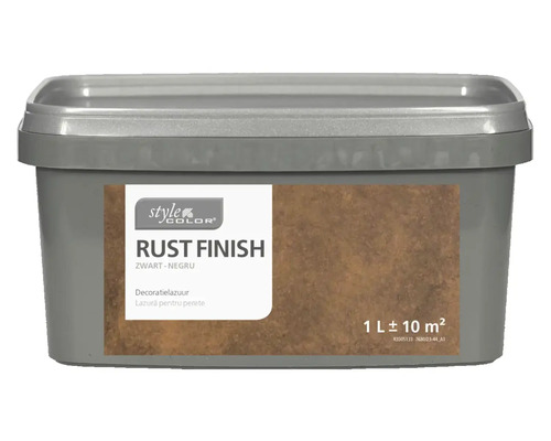 STYLECOLOR Effectverf muur Rust Finish zwart 1 l Style Color roest effect decoratieve verf, 1 liter