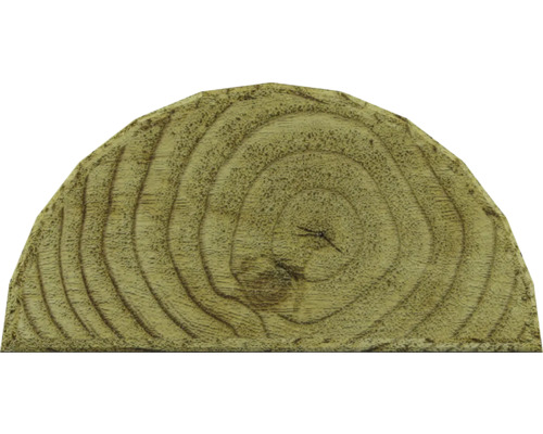 Halfronde lat/ regel geïmpregneerd grenenhout PEFC 7 x 250 cm Dwarsdoorsnede van half ronde houten paal