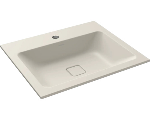 KALDEWEI Inbouw wastafel staal Cono warm grey 10 mat 60x50 cm Wastafel van sanitair keramiek met rechthoekige vorm