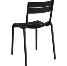 Zwarte kunststof stoel met vier poten
