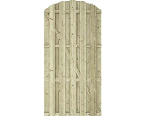 Tuinpoort toog geïmpregneerd grenenhout fijnbezaagd excl. beslag PEFC 90x180 cm Houten hek met afgeronde bovenkant