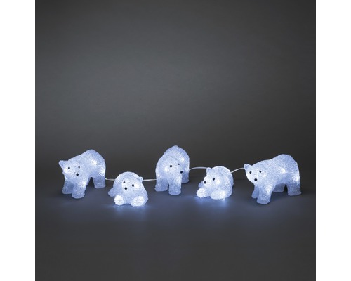 KONSTSMIDE Feestverlichting LED 5 ijsberen neutraal wit