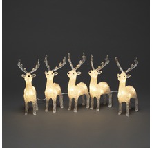 Decoratieve rendierlichtsnoer met vijf verlichte rendieren voor de kerstperiode