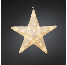Verlichte ster van kunststof om op te hangen als kerstdecoratie