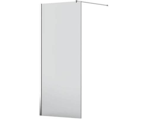 Glazen douchewand met stabilisatiestang