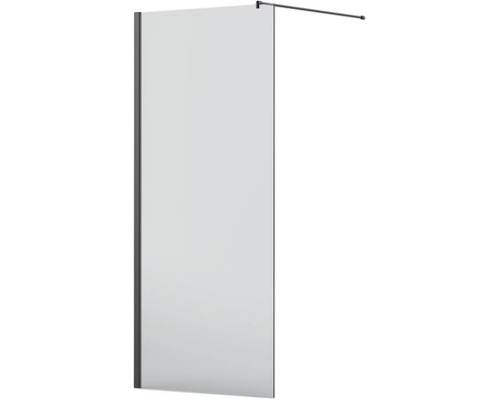 Glazen douchewand met stabilisatiestang