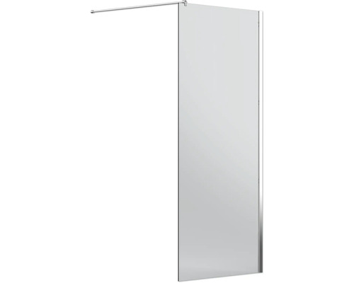 Glazen douchewand met stabilisatiestang